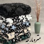 مخمل جواهر دوزی گل رنگی
