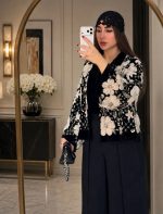 مخمل جواهر دوزی گل رنگی - تصویر 2